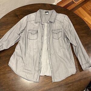 Torrid Gray Button Down Shirt